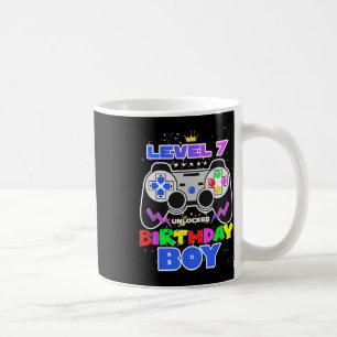 Mug Birthday Boy Level 7 Déverrouillé Video Game 7th B