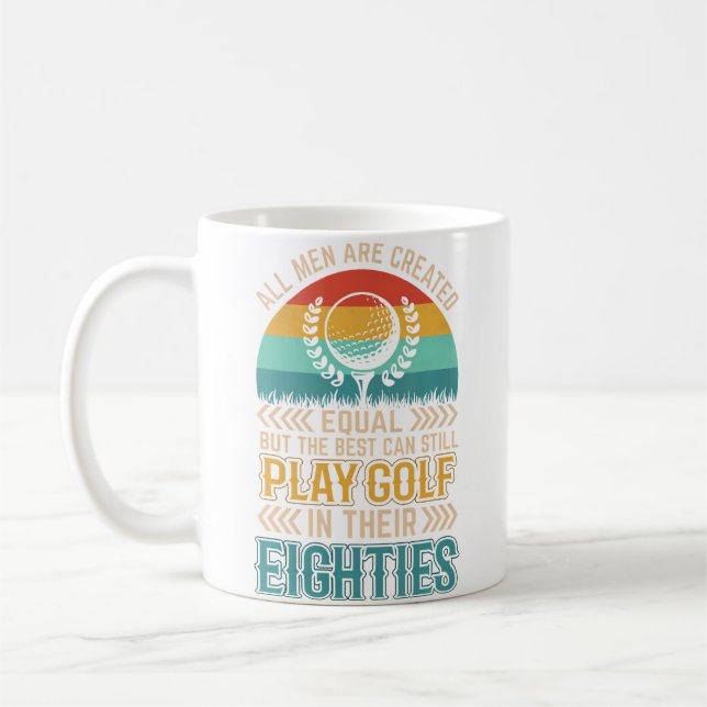 Mug Birthday Golfing - All Men Equal Golf In Their Eig (Gauche)