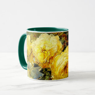Mug Bischoff - Rose (jaune), peinture d'art,