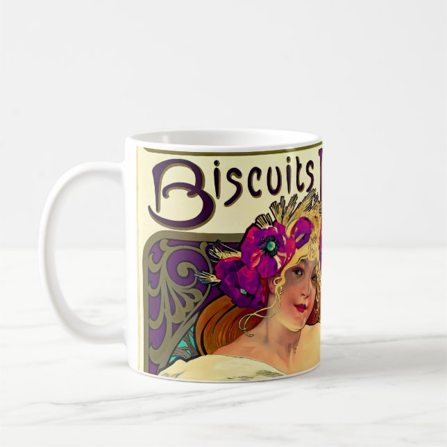 Mug Biscuits Lefevre-Utile par Alphonse Mucha (1896) (Gauche)