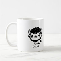 Bison bouffant Baby - Kawaii Farm Animal Art