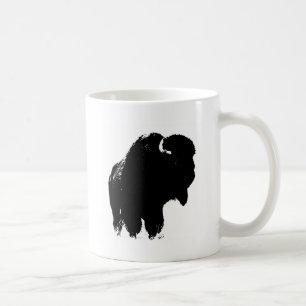 Mug Bison de bison noir et blanc Pop Art