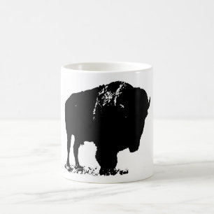 Mug Bison de bison noir et blanc Pop Art