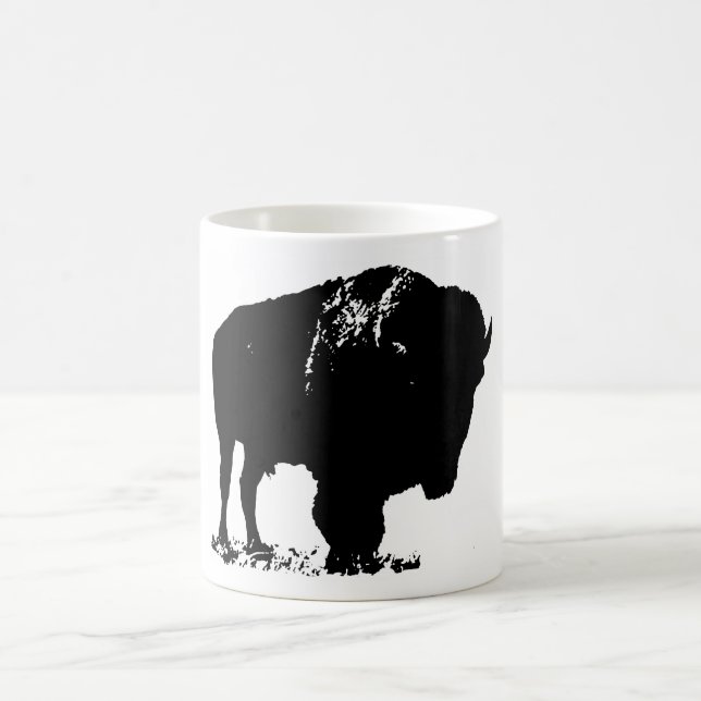 Mug Bison de bison noir et blanc Pop Art (Centre)