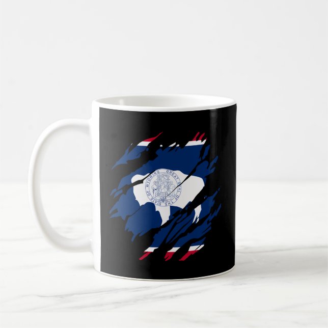 Mug Bison de l'État de la fierté du drapeau du Wyoming (Gauche)
