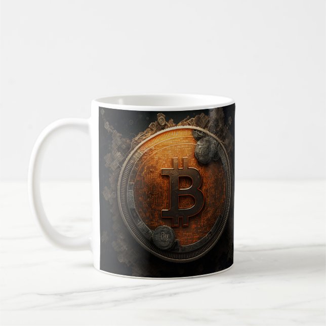 Mug Bitcoin crypto currency design (Gauche)