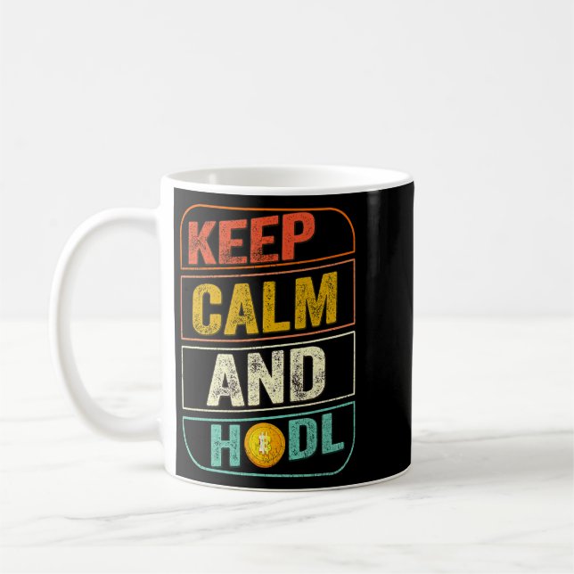 Mug Bitcoin Dogecoin HODL Il Conserve Le Calme Et HODL (Gauche)