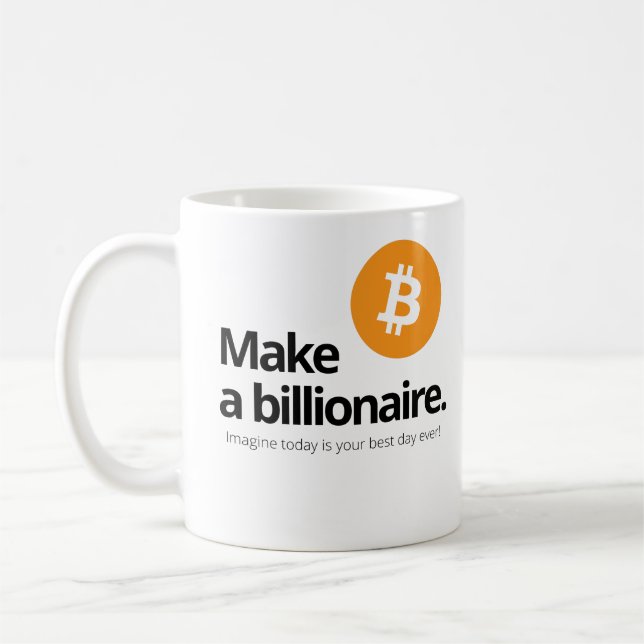 Mug Bitcoin Imaginez le meilleur jour jamais (Gauche)