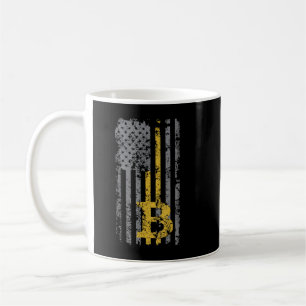 Mug Bitcoin USA Flag Distressed Digital Currency Lover