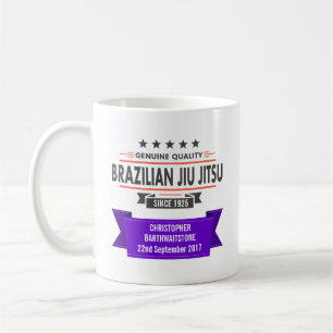 Mug BJJ Purple Belt Classé Avec Le Nom Et La Date D'At