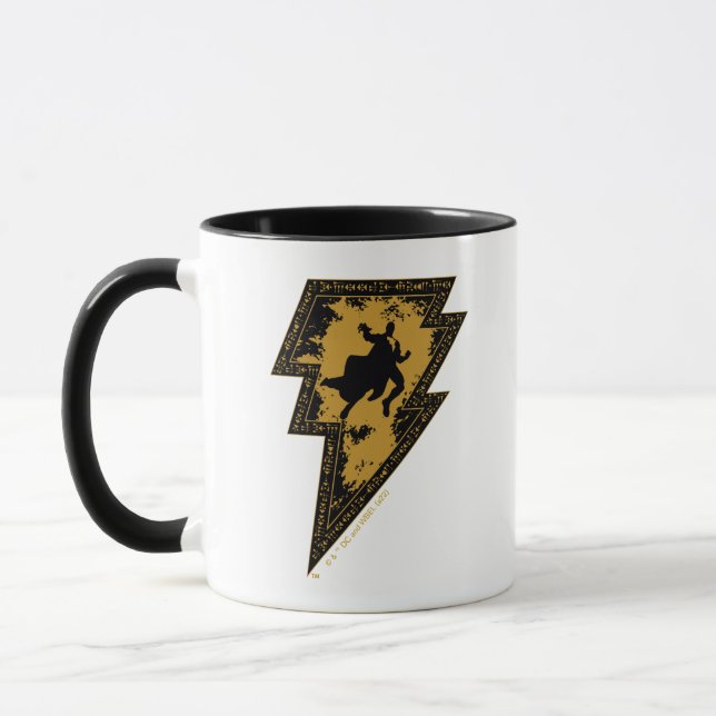 Mug Black Adam Distressed Lightning Bolt Graphic (Gauche)