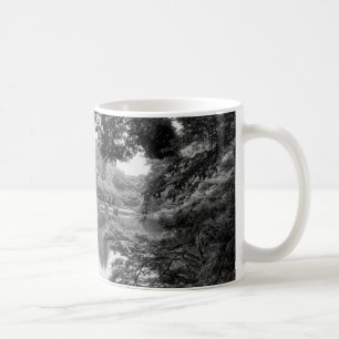 Mug Black and white, cool, unique nature et lake
