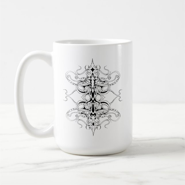 Mug Black and White Empire Tribal Design (Gauche)