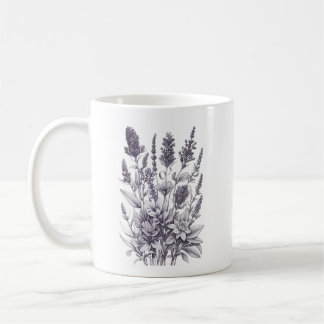 Mug Black and White Flowers