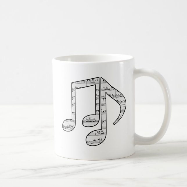 Mug Black and White Music Notes (Droite)