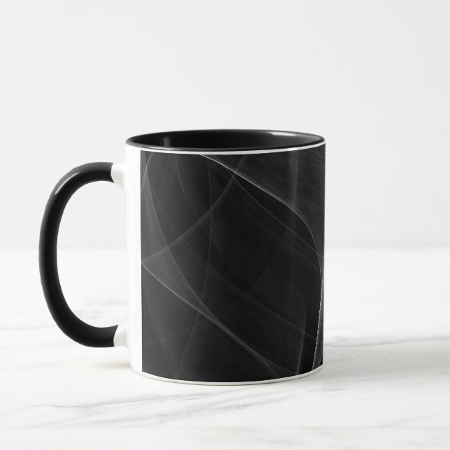 MUG BLACK BACKGROUND AND DELICATE LIGHT BRUSHSTROKES (Gauche)