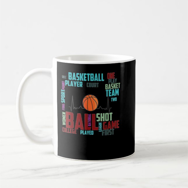 Mug Black Basketball Stuff Coach Joueur équipe Red Hea (Gauche)
