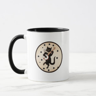 Mug Black cat jouant au banjo