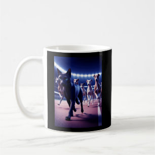 Mug Black Cat Leading Pack De Chiens À La Piste Des Ch