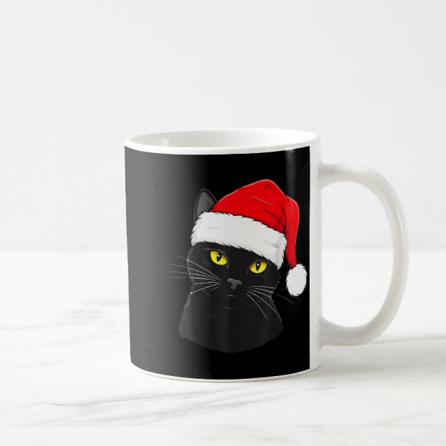Mug Black Cat Santa Hat Christmas  (Droite)