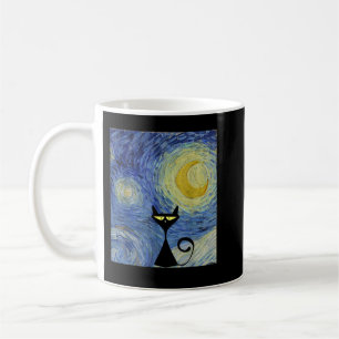 Mug Black Cat Van Gogh Starry Night Museum Lover Aweso