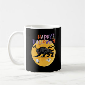 Mug black cougar on halloween night