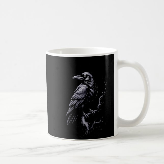 Mug Black Crow, F-caw-f Funny Black Bird  (Droite)