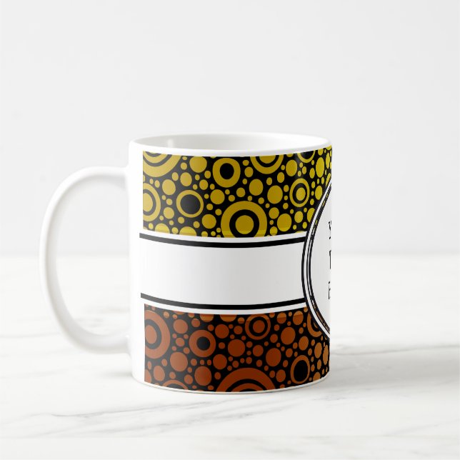 Mug Black Dots & Circles Grid + your backgr. & (Gauche)