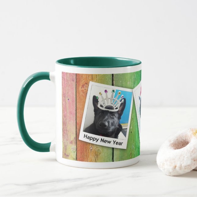 Mug Black German Shepherd Puppy Winter Holiday 11, ZKA (Avec donut)