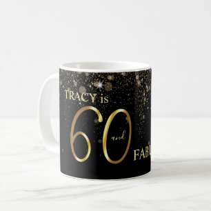Mug Black Gold Parties scintillant 60e anniversaire