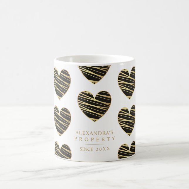 Mug Black Heart Best Friends All Occasion Gift (Centre)