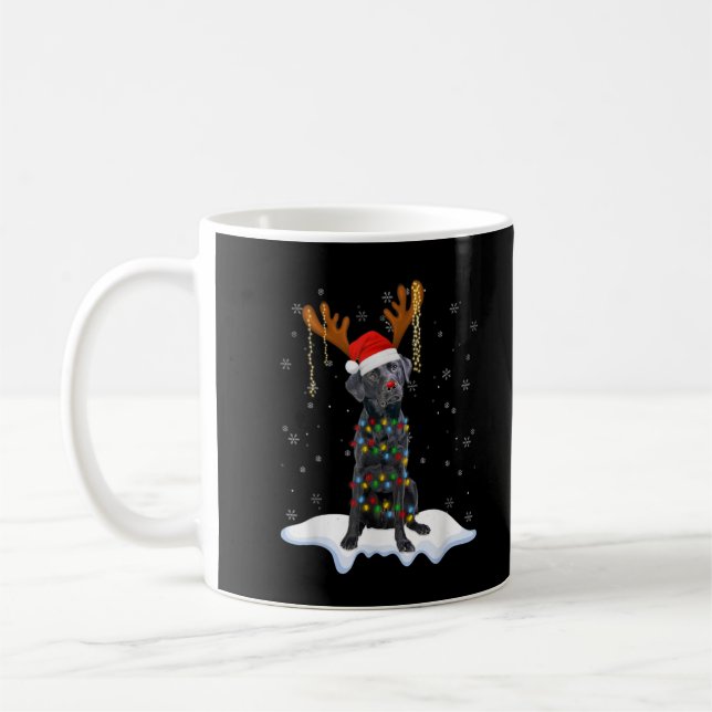 Mug Black Lab Labrador Christmas Tree Light Pyjama Chi (Gauche)