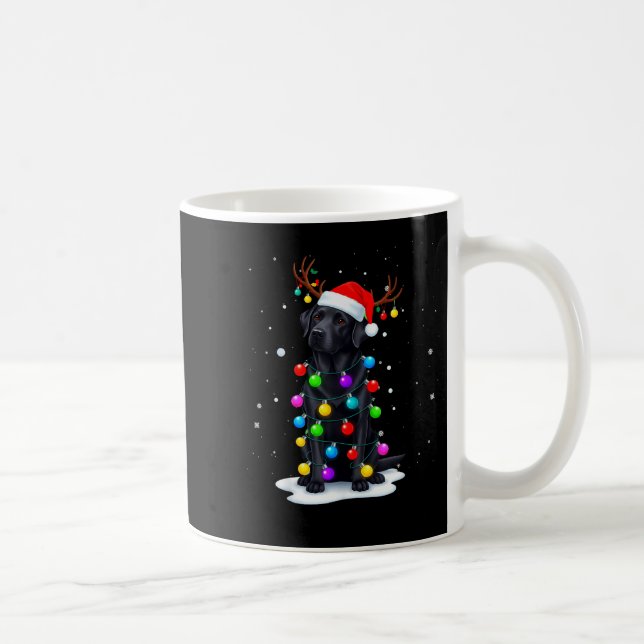 Mug Black Lab Labrador Dog Funny Christmas Lights Rein (Droite)