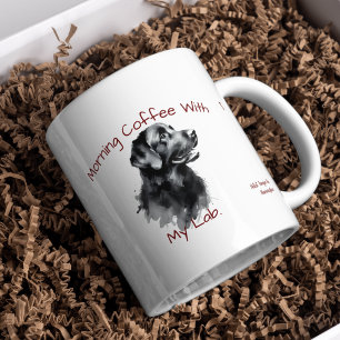 Mug Black Labrador Morning Café / PERSONNALISER