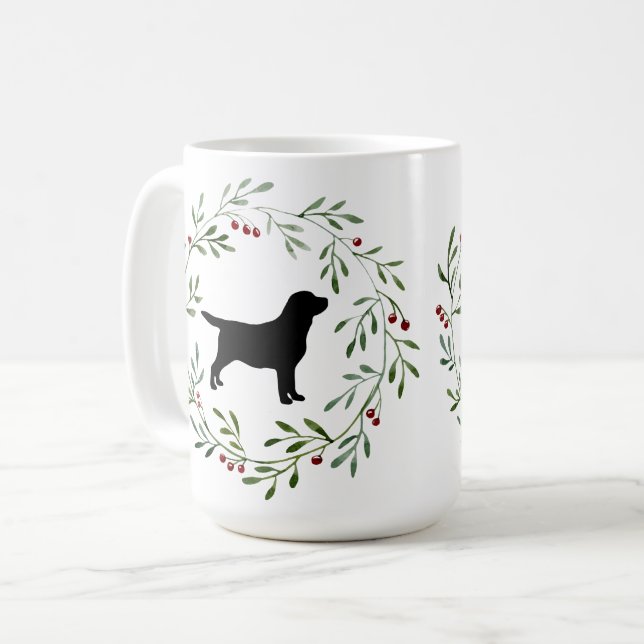 Mug Black Labrador Noël Elegant Retriever Chien (Devant gauche)