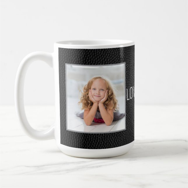 Mug Black Leather Love You Photo  (Gauche)