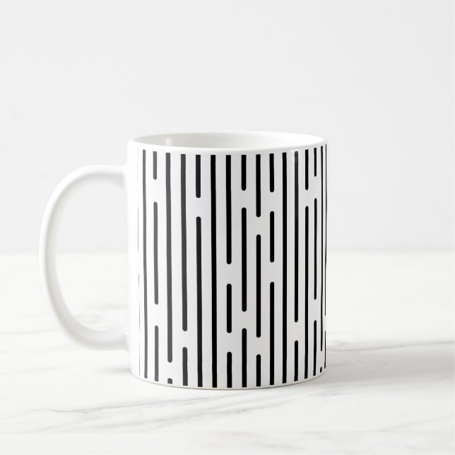 Mug Black Line Geometric Pattern  (Gauche)