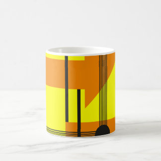 Mug Black Lines Crossing Yellow and Orange Shapes