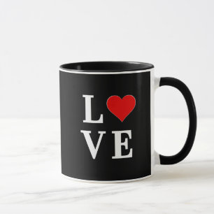 Mug Black LOVE Heart Moderne tendance