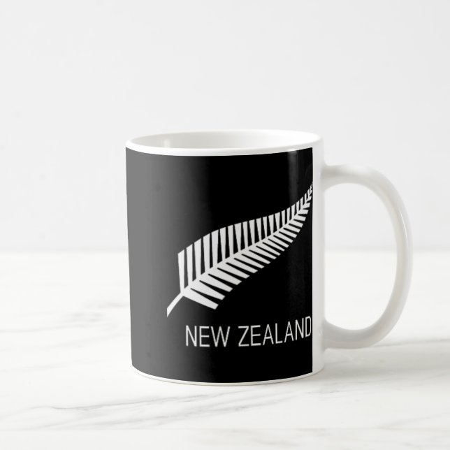Mug Black New Zealand Fern Shirt Mens Black Proud Kiwi (Droite)