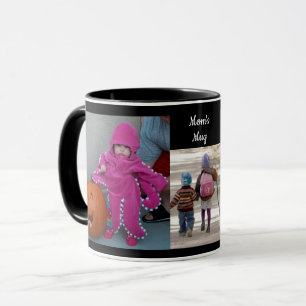 Mug Black Personnaliser 3 MODÈLES PHOTO Café cadeau