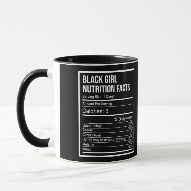 Mug Black Queen Black Girls Nutrition Facts Friends (Gauche)