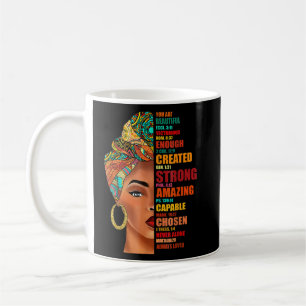 Mug Black Queen Lady Curly Naturel Afro-Africain Améri
