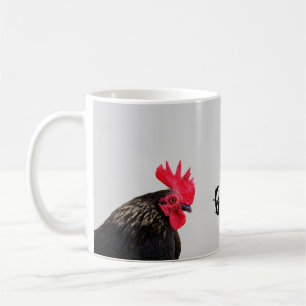 Mug Black Rooster - Good Morning - Personnalisable