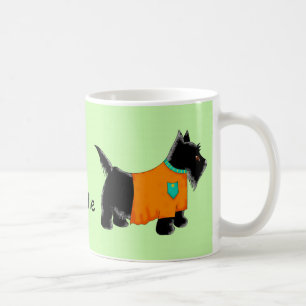 Mug Black Scottie Terrier Chien Orange Nom personnalis