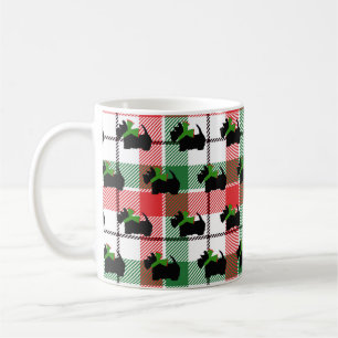 Mug Black Scotty Plaid Noël Holiday