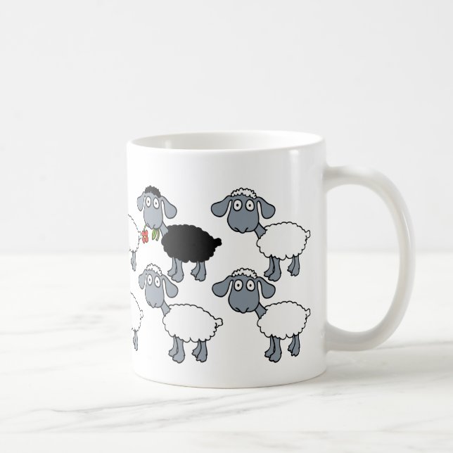 Mug Black Sheep White Flock Debout dans la foule! (Droite)