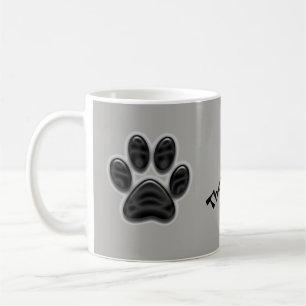 Mug Black Shimmer Empreinte de patte Merci animal aida