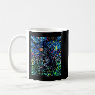 Mug Black Tan Long Cheveux Dachshund Starry Night Chie
