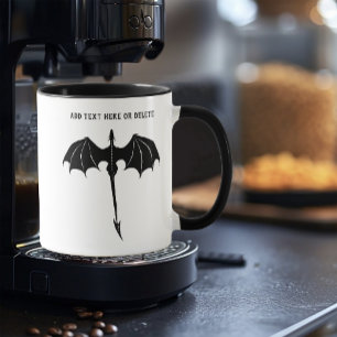 Mug Black Tribal Flight Dragon Imaginaire blanc